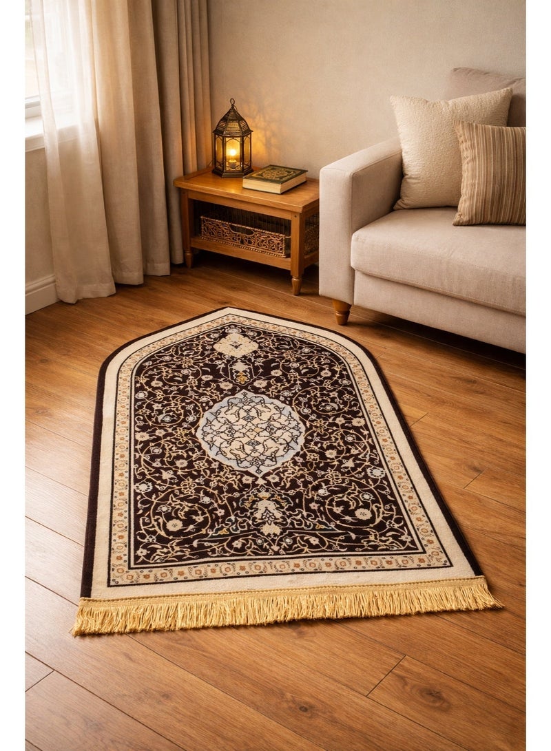 أولودينيز  سجادة صلاة لشهر رمضان فاخرة بتصميم عربي أنيق وقماش متين مخملي وناعم وقياسات مناسبة - Image 2